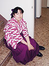 [Photo of Bashamiti style Yagasuri-Hakama]